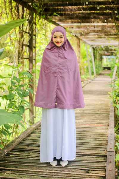 Mini Telekung Layla Zip Purple
